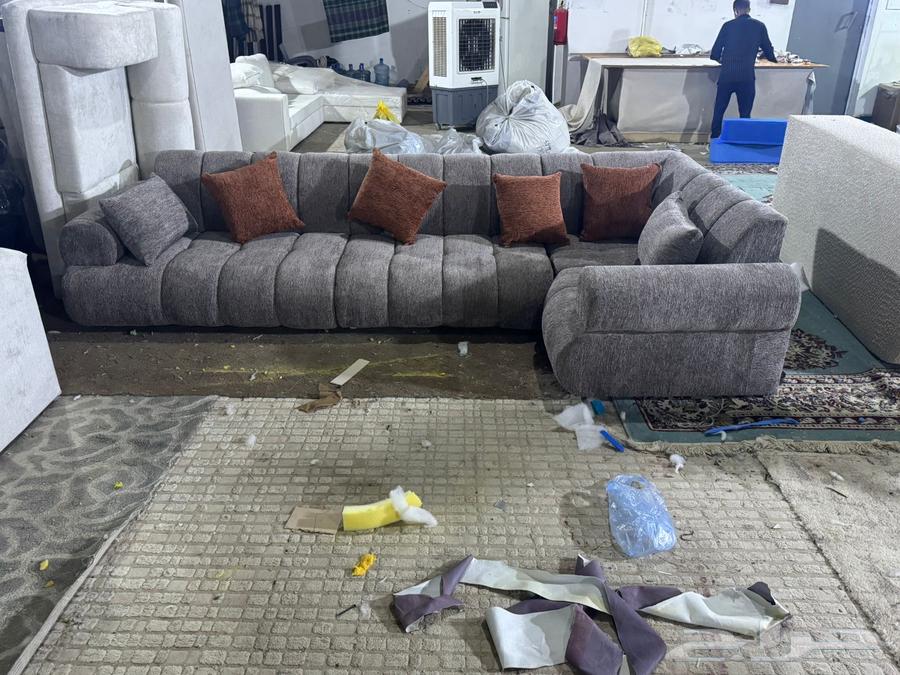 L-shaped floor sofa from factory for 900 SAR, ready64521991439362110