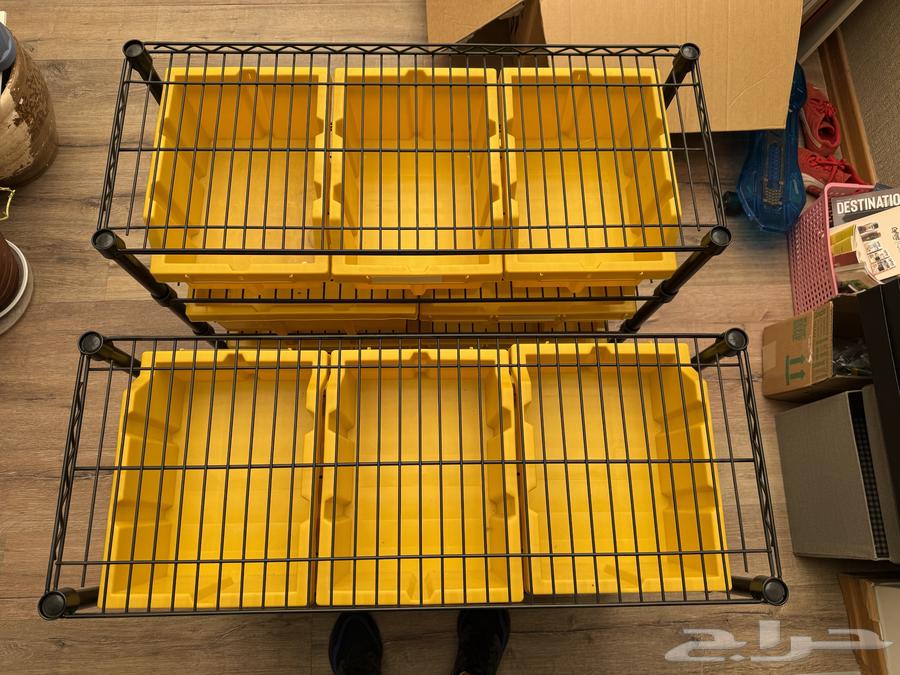 أرفف حديدية مع علب تخزين بعجلات64524726265347111