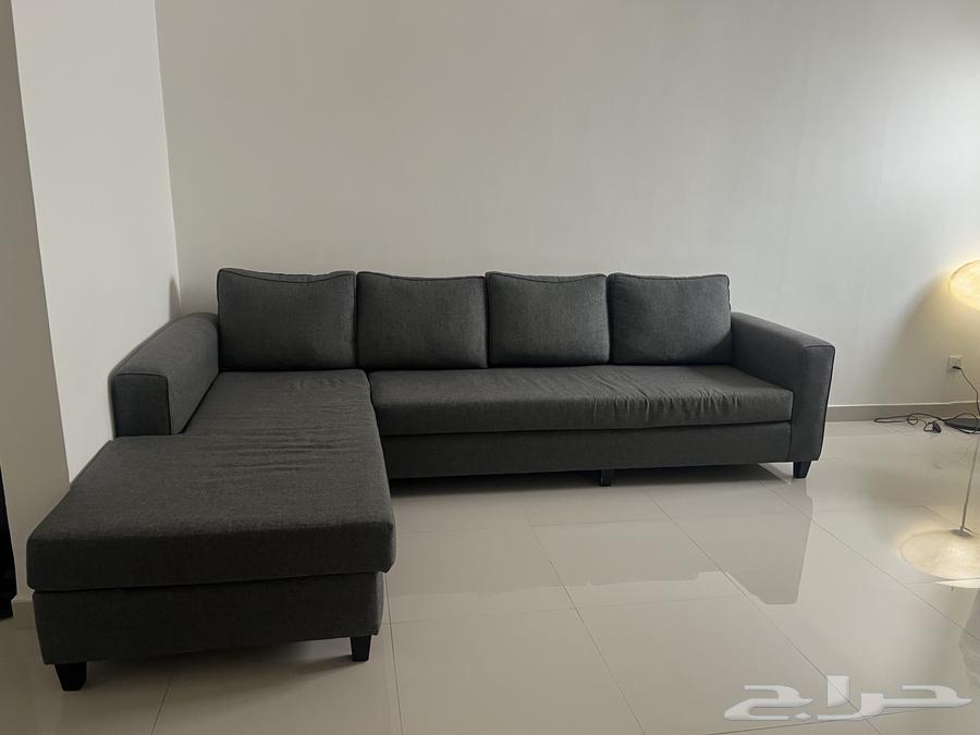 L- Shape corner Grey Sofa كنب زاوية باللون الرمادي64522145487746110