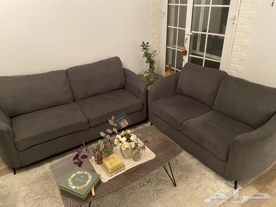 طقم كنب هوم سنتر رمادي للبيع64525414318081110