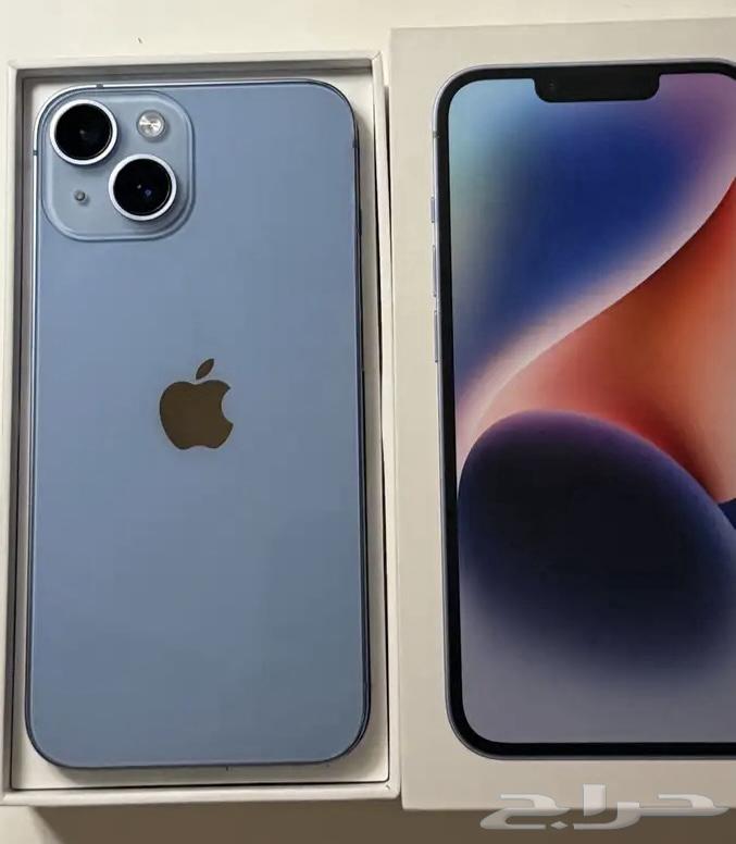 جوال 14 ازرق معه حرتونه وشاحنه64524642855683110