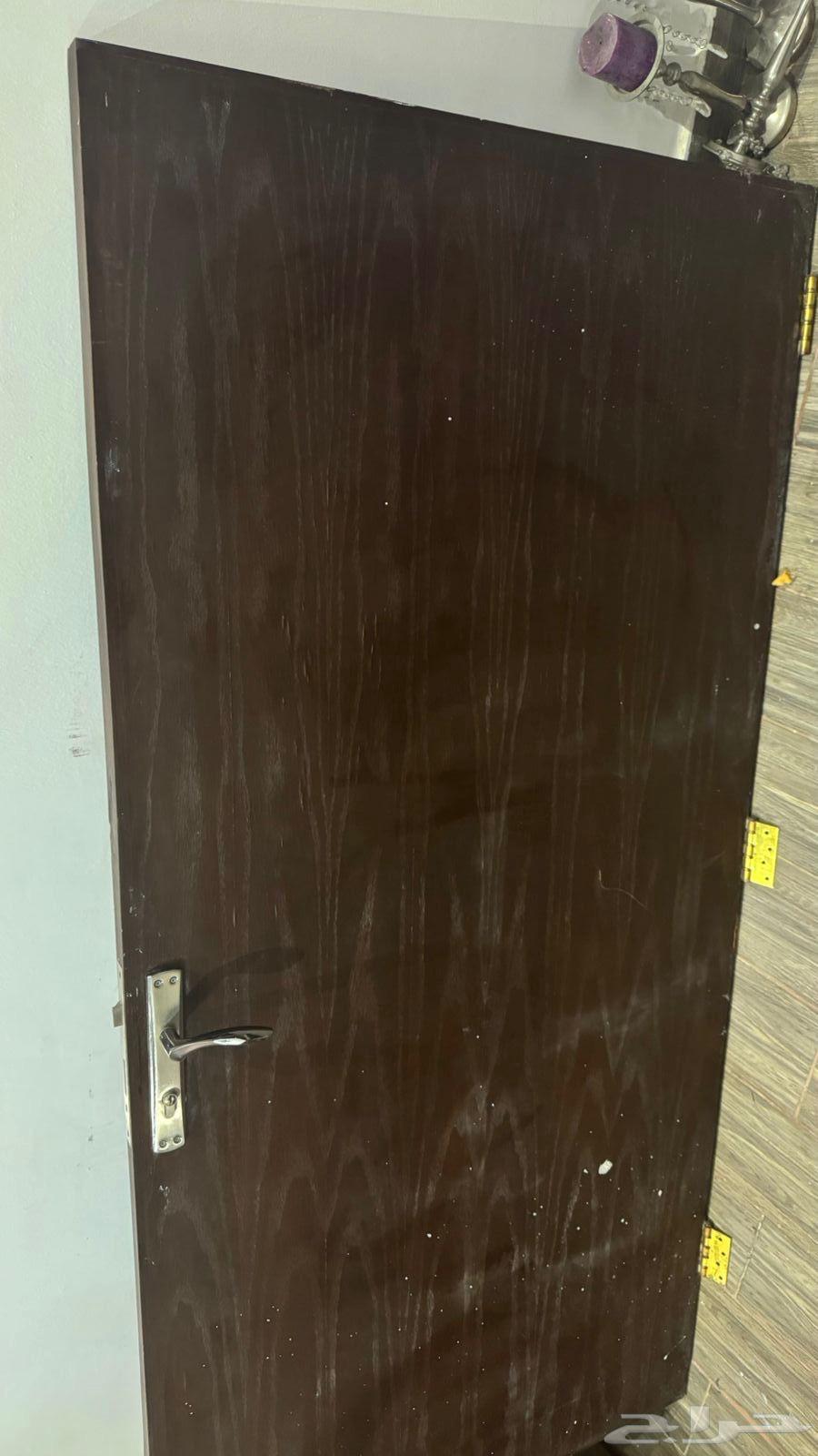 2 باب خشب خارجي قوي وثقيل بني وابيض64521097510401111