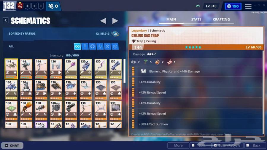 حساب فورتنايت طور الزومبي القديم سيزن3 power132 اساسي64530854605698111