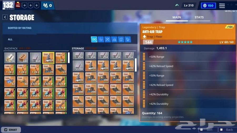 حساب فورتنايت طور الزومبي القديم سيزن3 power132 اساسي64530854605698112