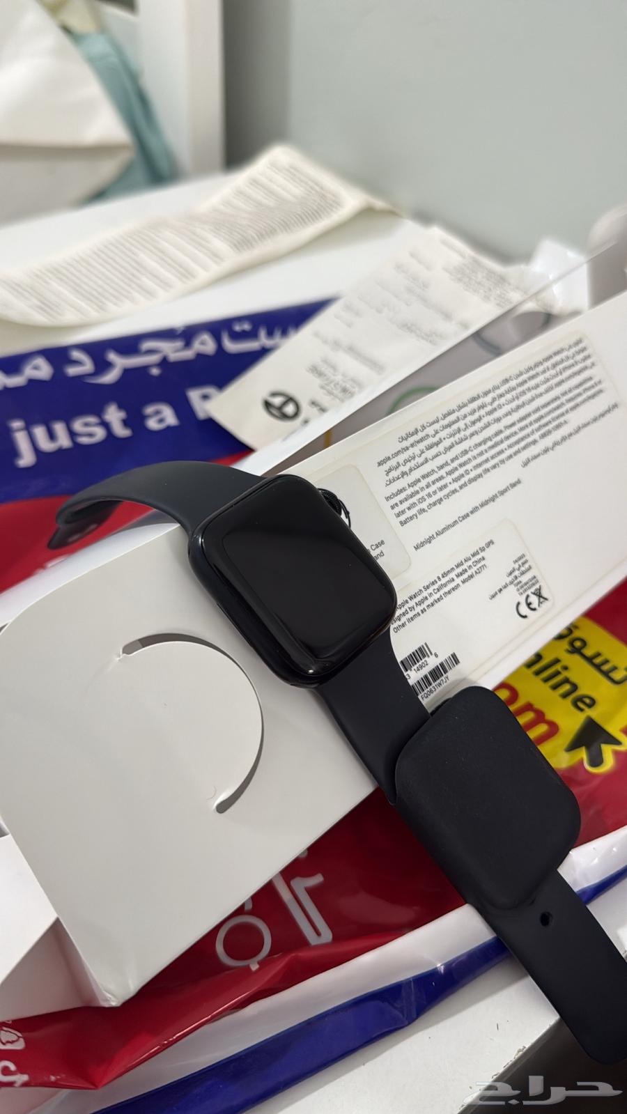 ساعة ابل واتش 45MM المنيوم ( الاصدار الثامن ) أسود64533320714243110