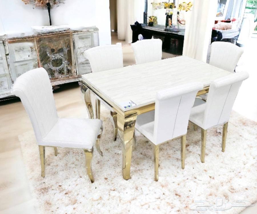 طاولة رخام ملكي اصلي و6 كراسي شبه جديده64528083094274111