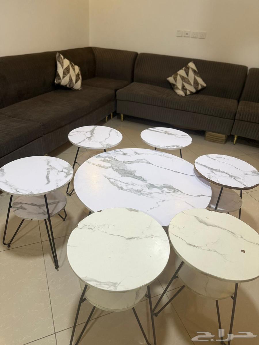 Large living room sofa with table, 7 tables and a free floor table64530219483393114