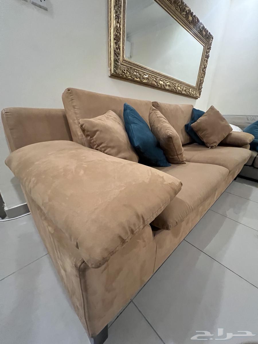 كنبة جلد مخمل ( بيعه مستعجله)64478912151553113