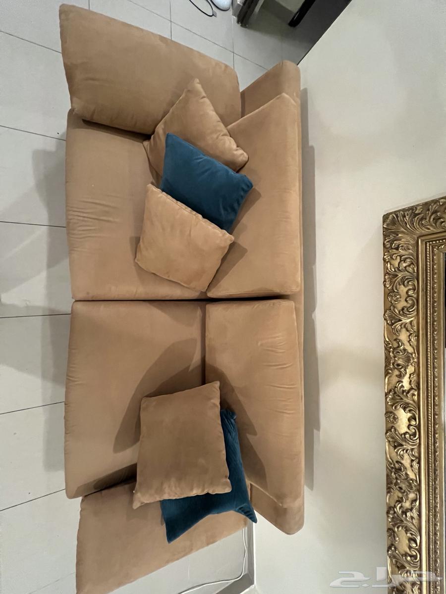 كنبة جلد مخمل ( بيعه مستعجله)64478912151553112