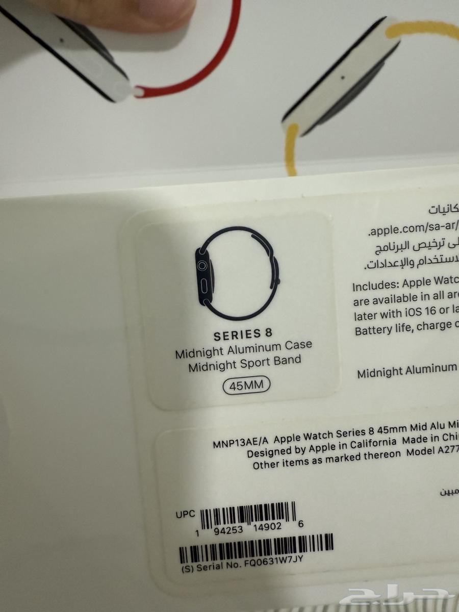 ساعة ابل واتش 45MM المنيوم ( الاصدار الثامن ) أسود64533320714243113