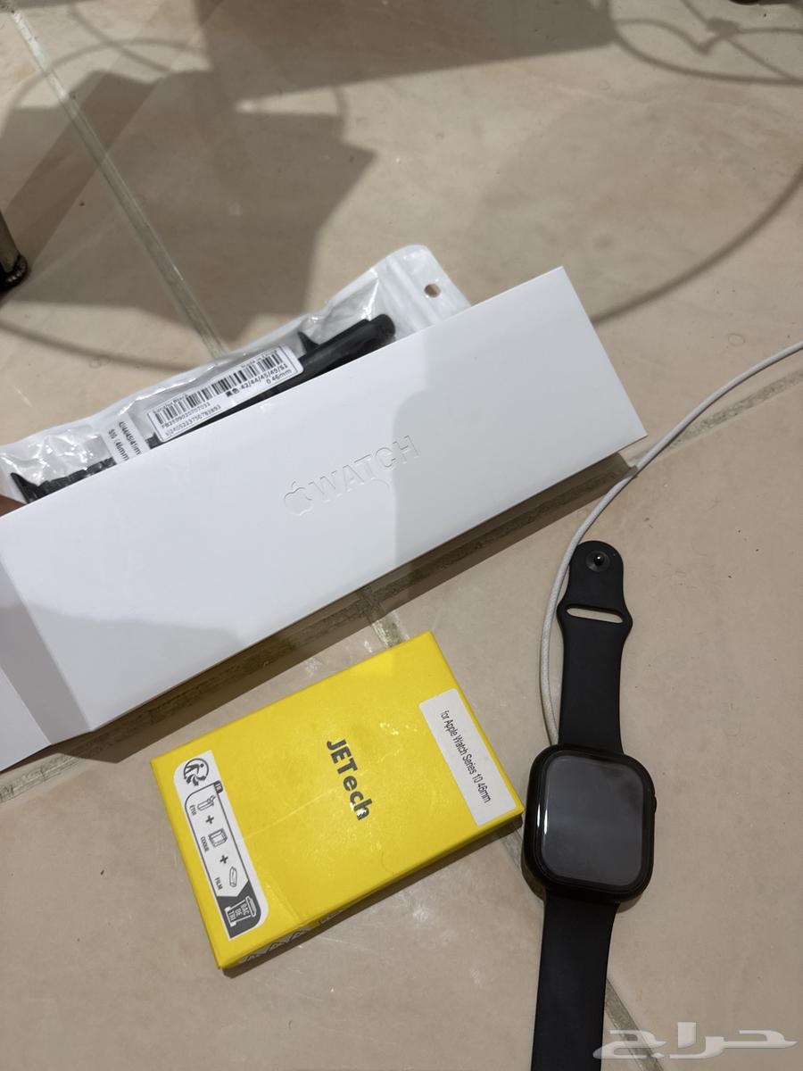 ساعة ابل S10 مقاس 46 ملم بلون الأسود الداكن وسورا رياضي64532128295810111