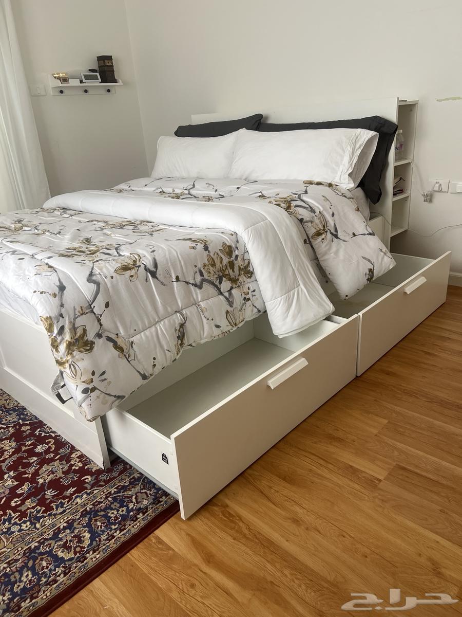 IKEA bed with storage and headboard64529533885953111