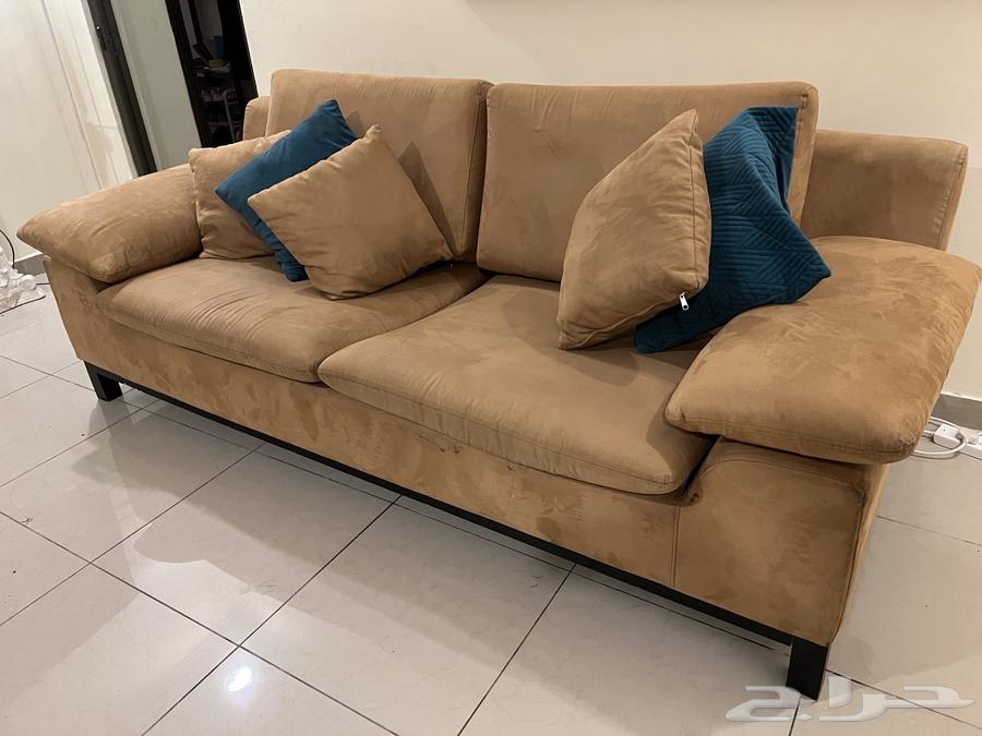 كنبة جلد مخمل ( بيعه مستعجله)64478912151553111