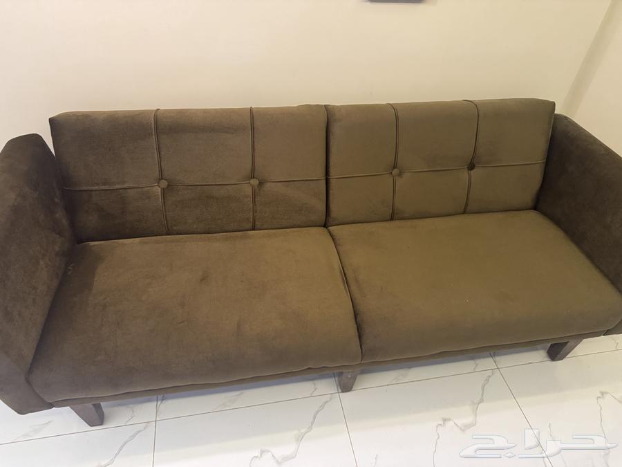 Exit KSA sale - Three-seater velvet sofa-bed with lamp64530997273345111