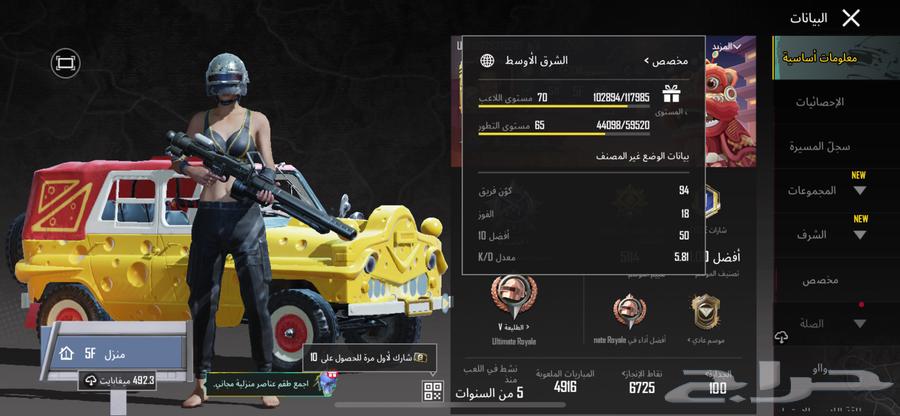 حساب ببجي للبيع64533176076161114