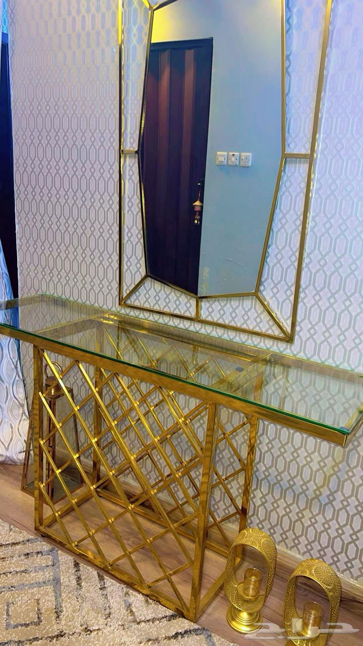 طاولة مدخل استيل ذهبي64508691562625110