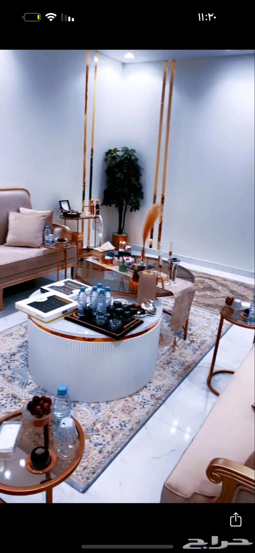 Sofa in excellent condition for sale with marble table and glass table and 4 service tables64534830785793110