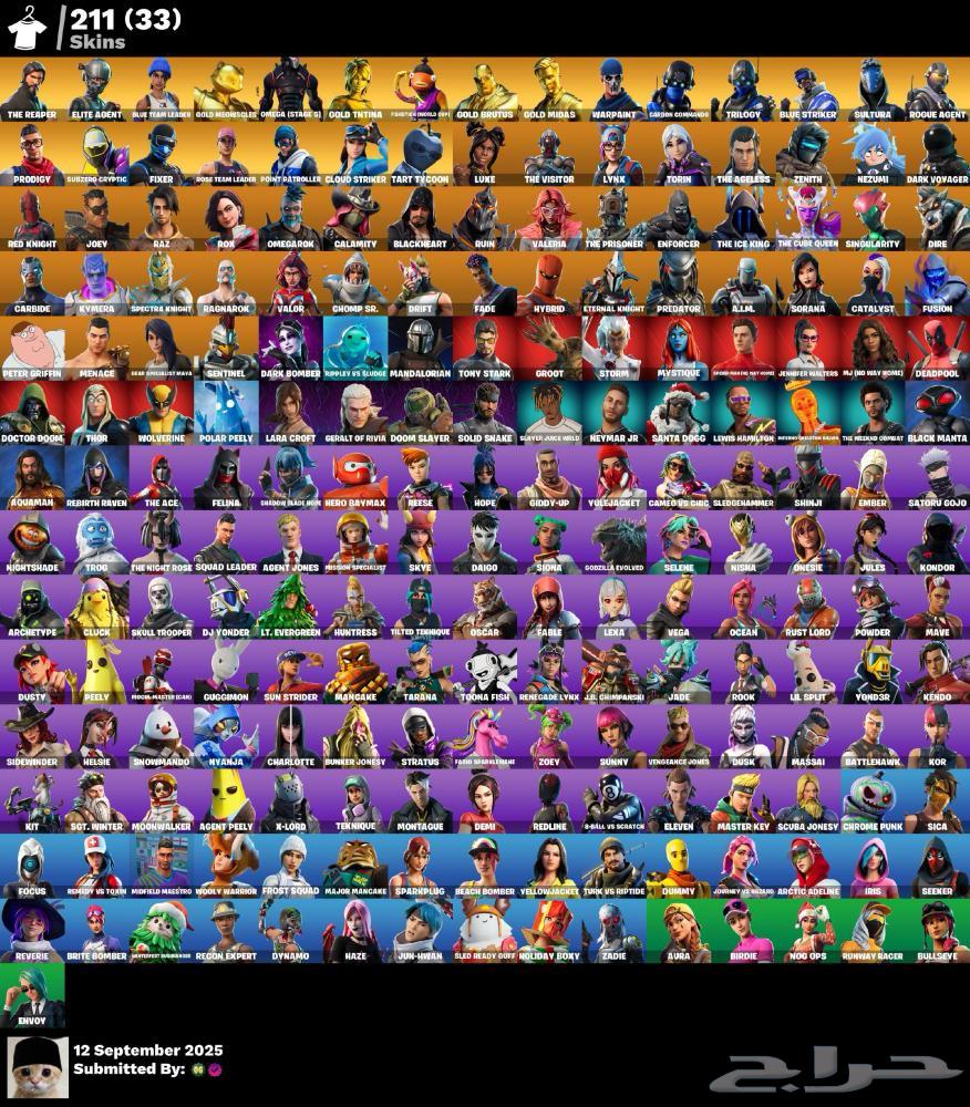 حساب فورتنايت طور الزومبي القديم سيزن3 power132 اساسي64530854605698113