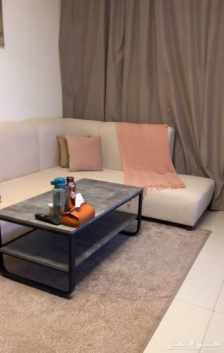 Sofa with cushions and throw64529419614594110