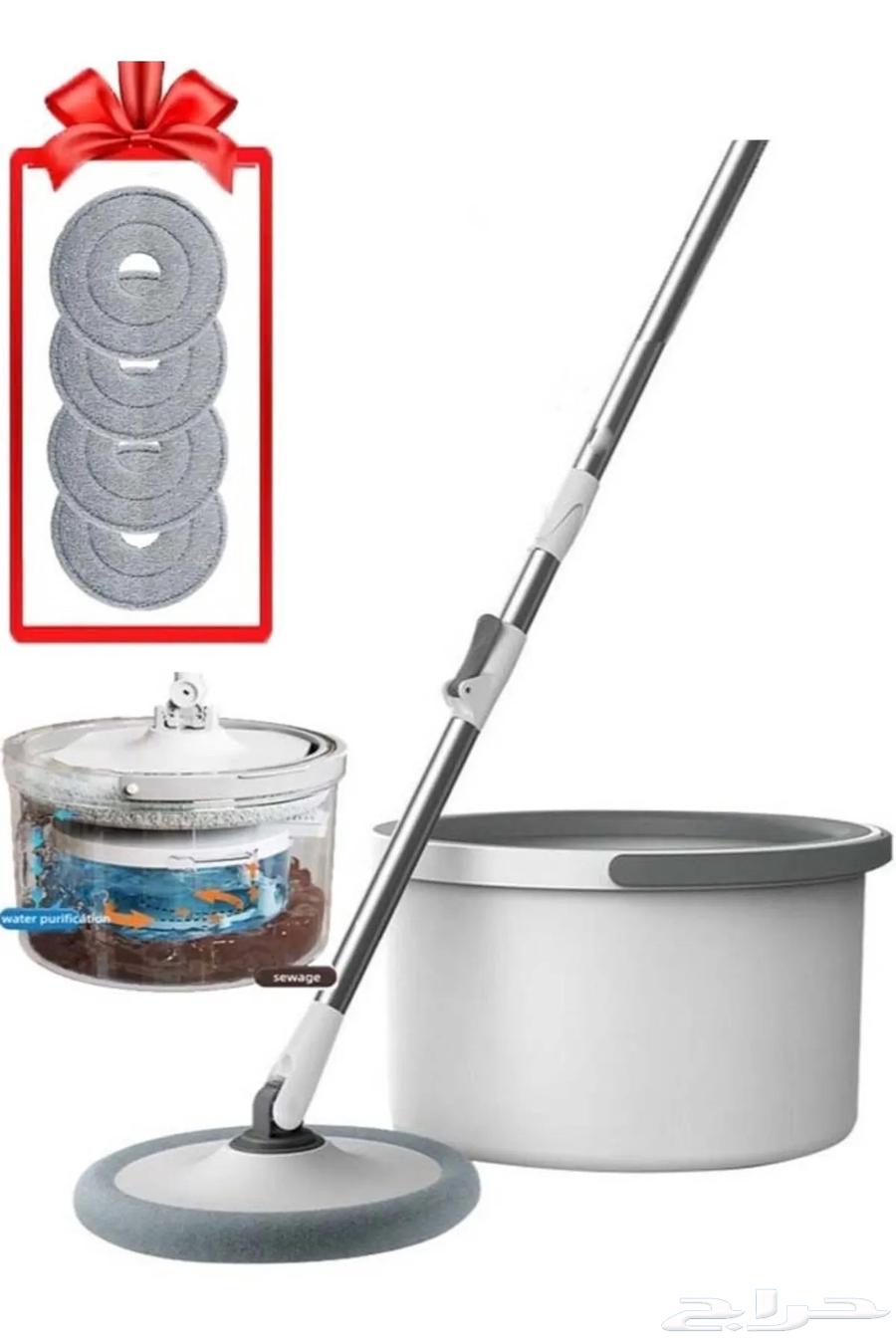 360 Degree Rotating Mop and Bucket with 4 Pads64542600613762110