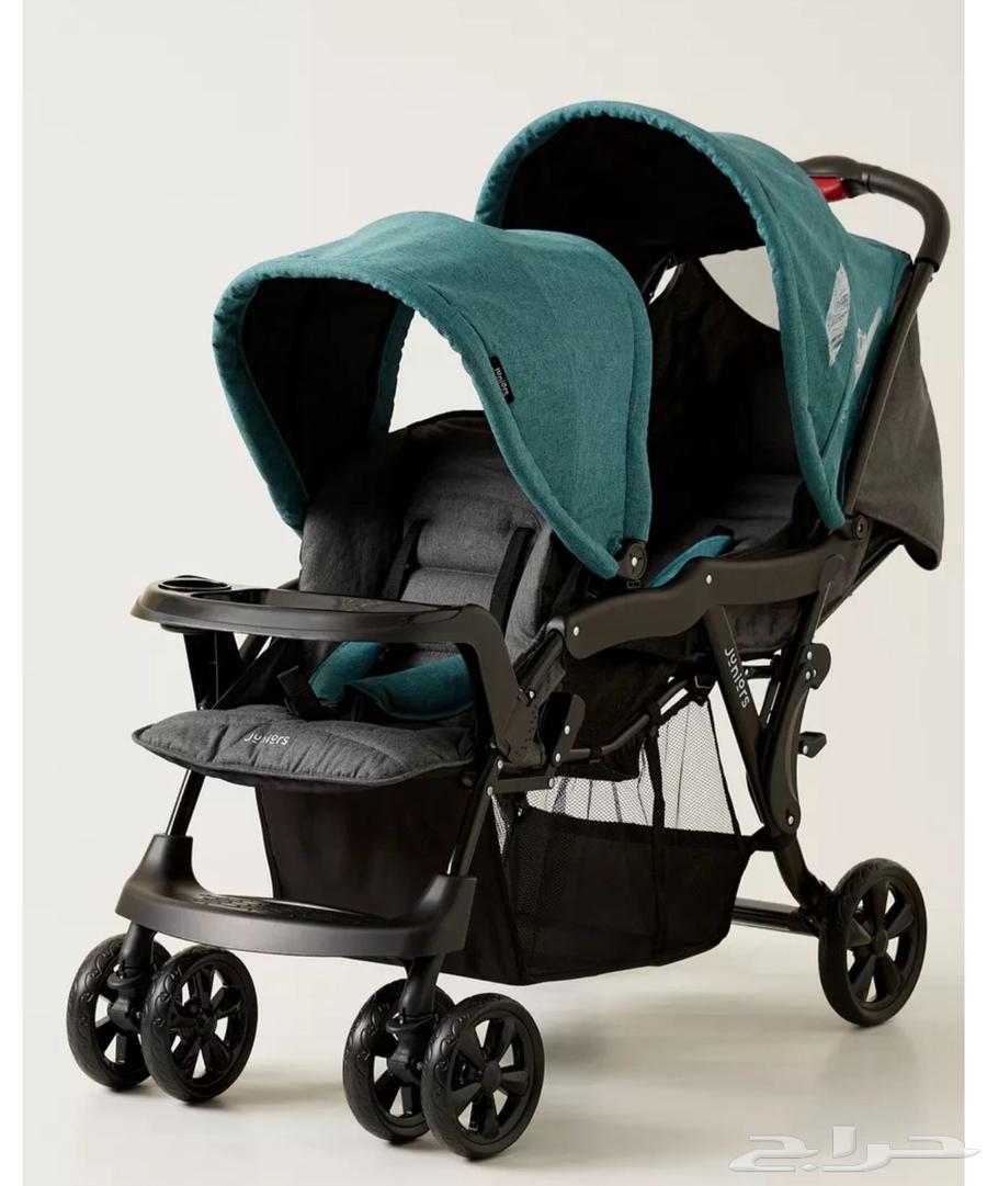 عربة اطفال دبل كبين شبه جديدة64535568985091114