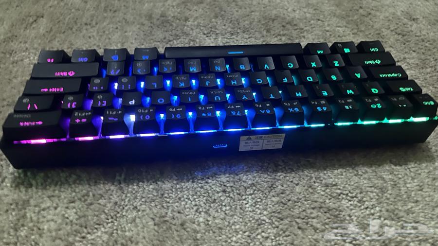 كيبورد ميكانيكي RK61 إضاءة RGB حجم 60 سلكي سويتش بني64538707132291112