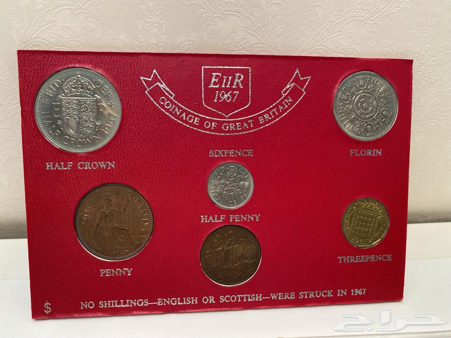 مغلف عملات معدنيه بريطاني 1967م تراث قديم للبيع64434100777090110