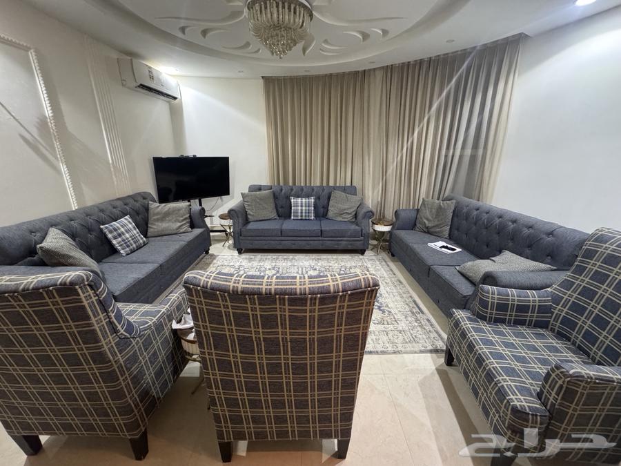 6-piece semi-new sofa, circular sofa for 8 people, two chairs and a table64541193696385110