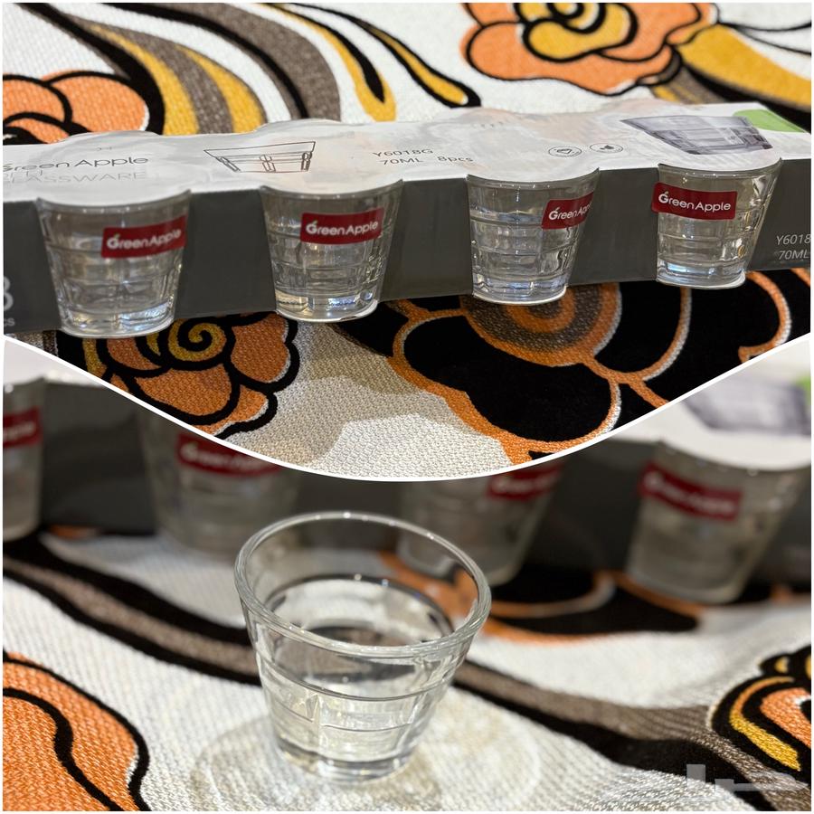 طقم فناجيل قهوة زجاج شفاف 8 حبات.64541264787585110