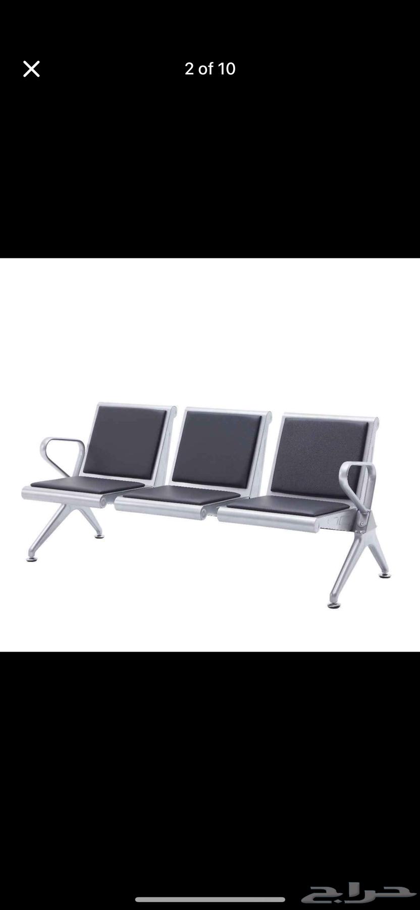 كرسي انتظار ثلاثي استيل بلمسة جلدية فاخرة64540423821187114