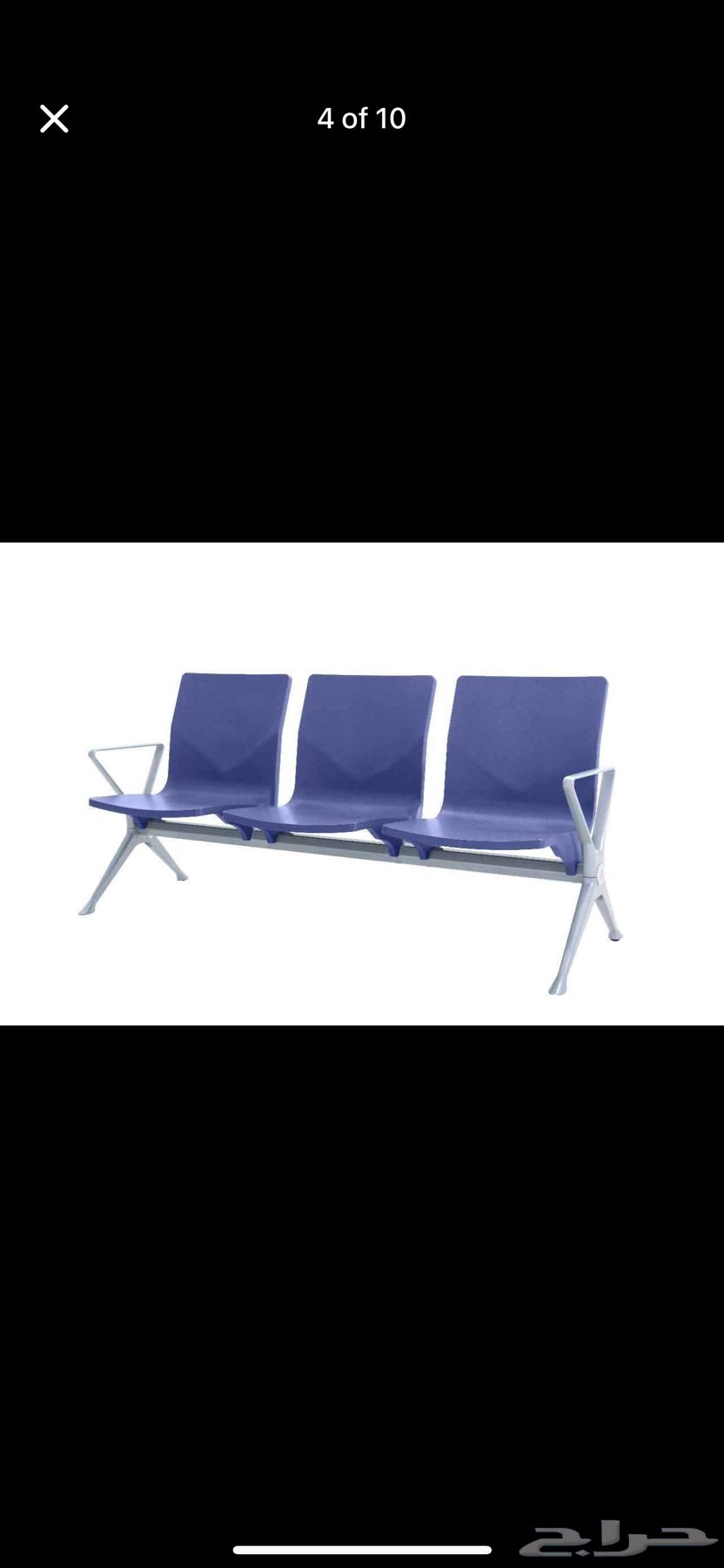 كرسي انتظار ثلاثي استيل بلمسة جلدية فاخرة64540423821187112