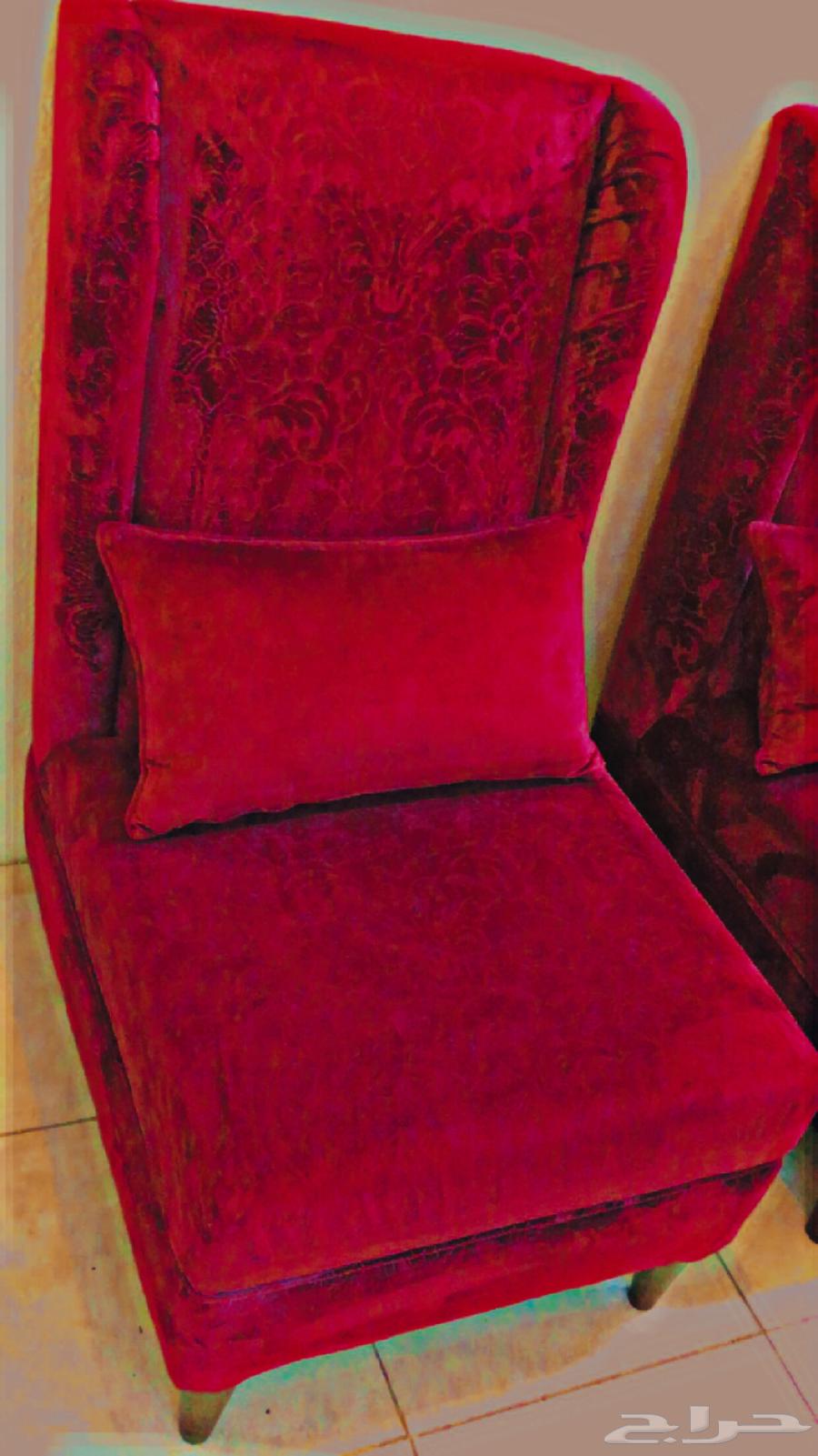 كنب مخملي احمر مقعدين للبيع64544820475523110