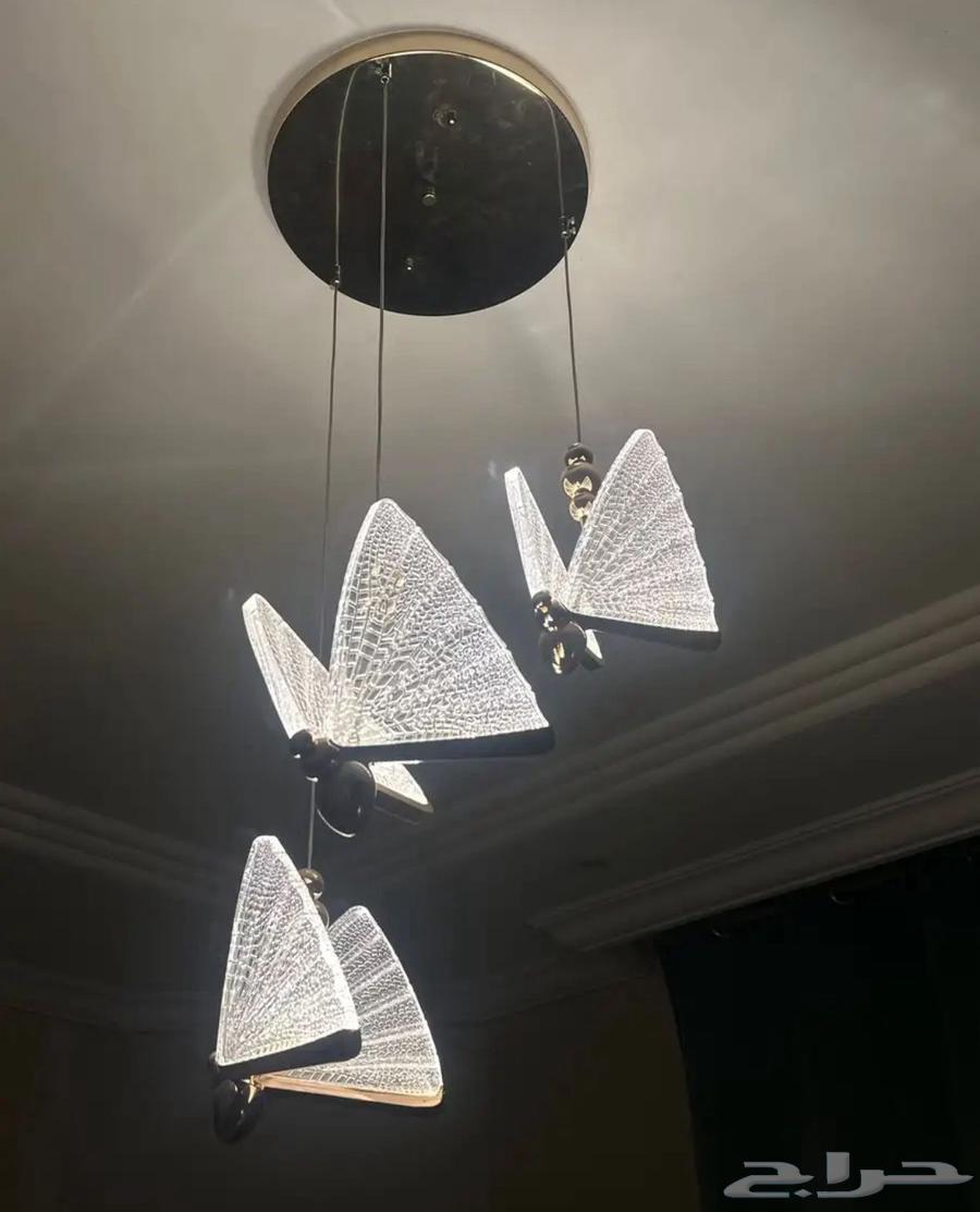 Chandelier and floor lighting (butterfly shape with light) (for auction).64544481057027110