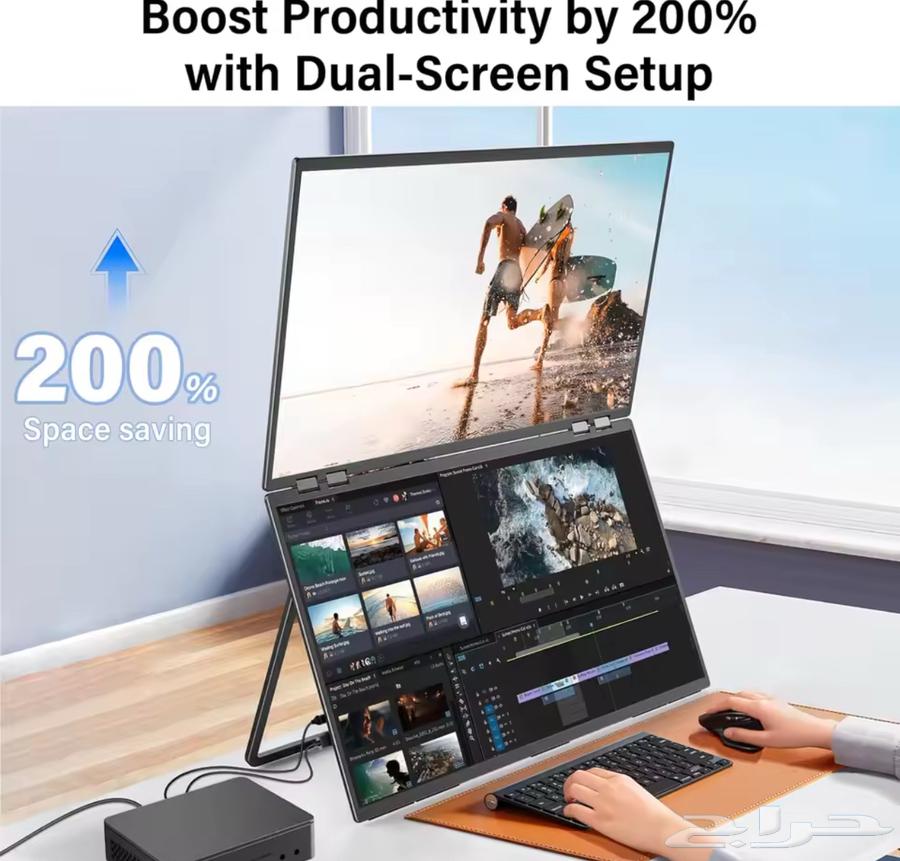 شاشة مزدوجة 23.8 انش FHD 100Hz 100  sRGB قابلة للتعديل64552220751363112