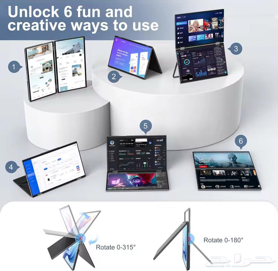 شاشة مزدوجة 23.8 انش FHD 100Hz 100  sRGB قابلة للتعديل64552220751363111