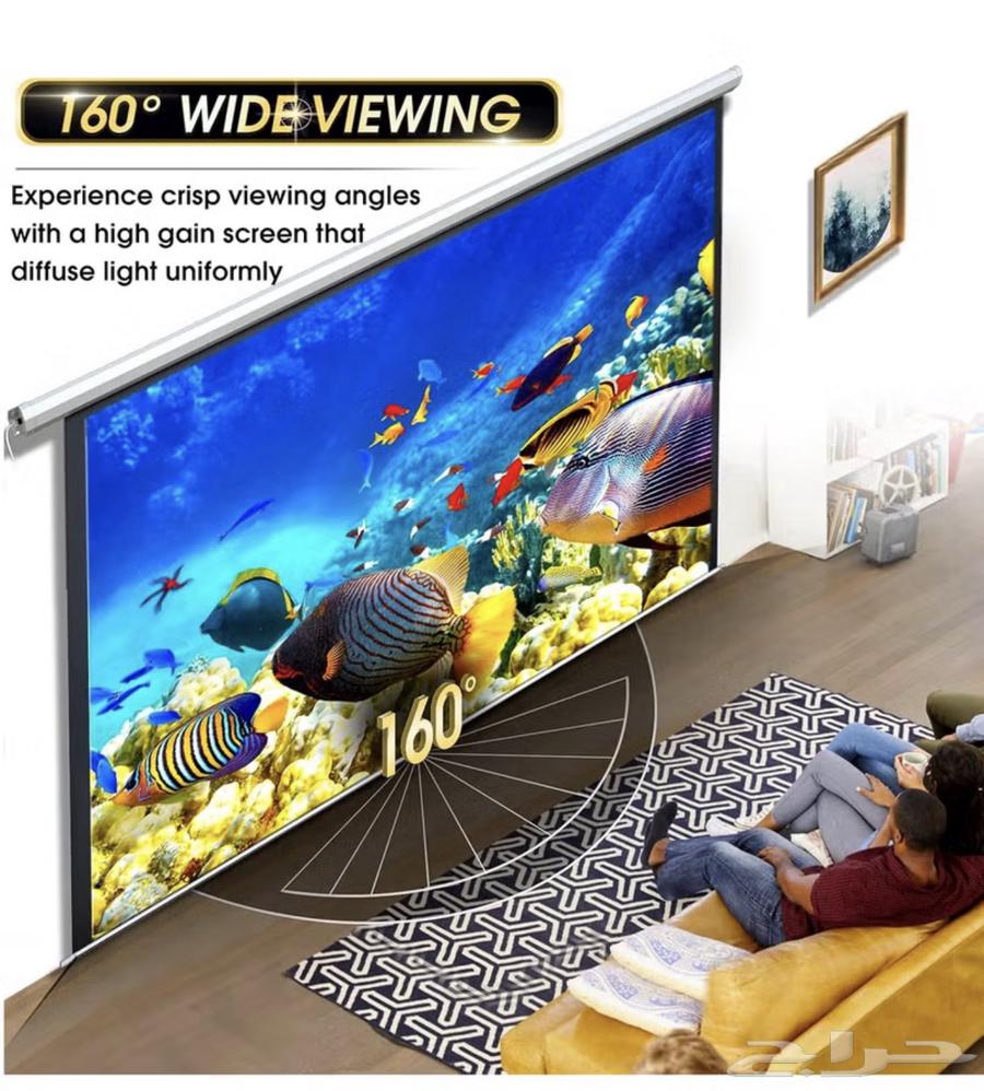 شاشة بروجكتر 120 بوصة كهربائية جديدة64547040850433113