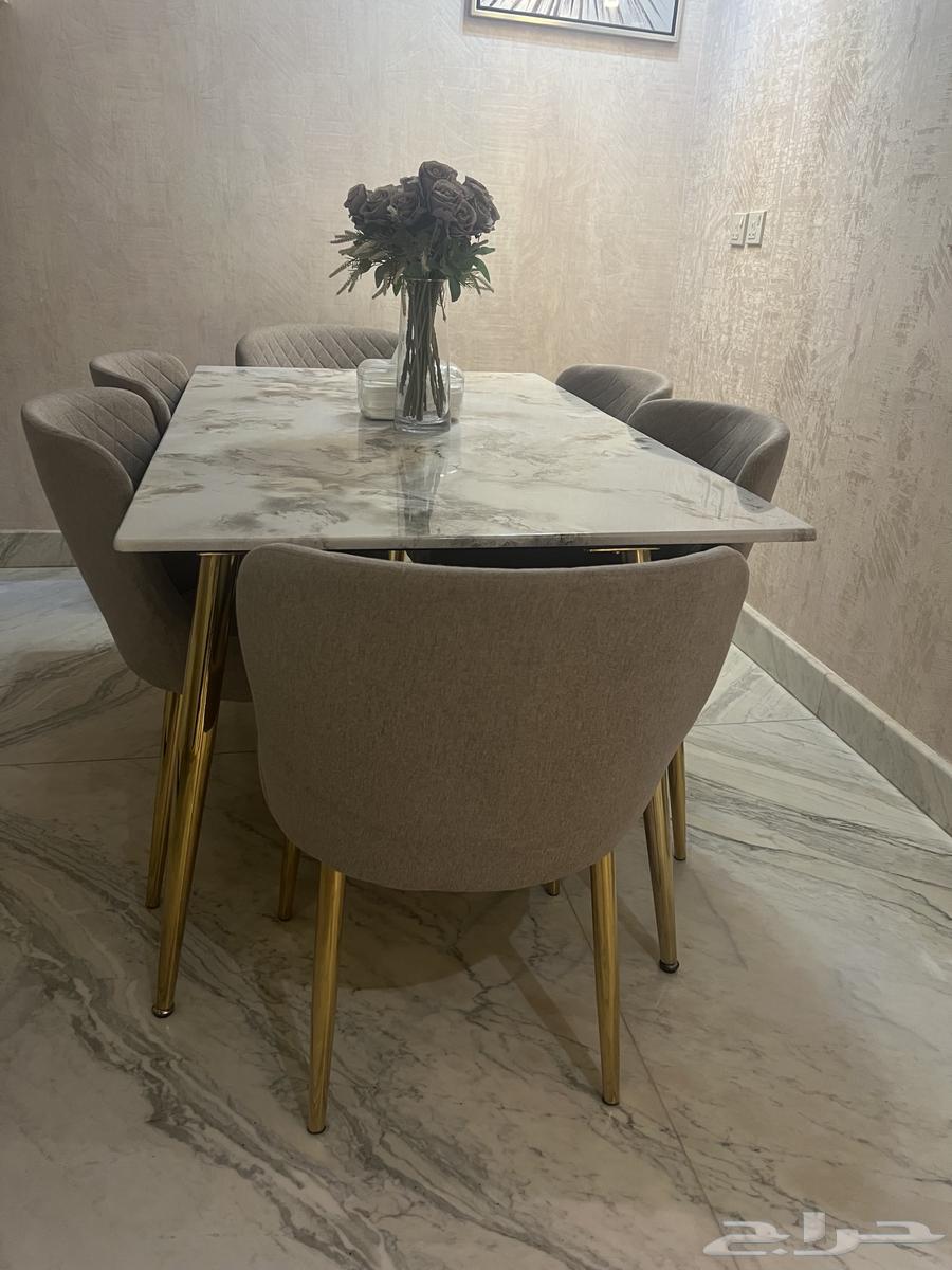 طاولة طعام 6 كراسي استعمال نضيف بحالة ممتازه طاوله رخام64544580153473112