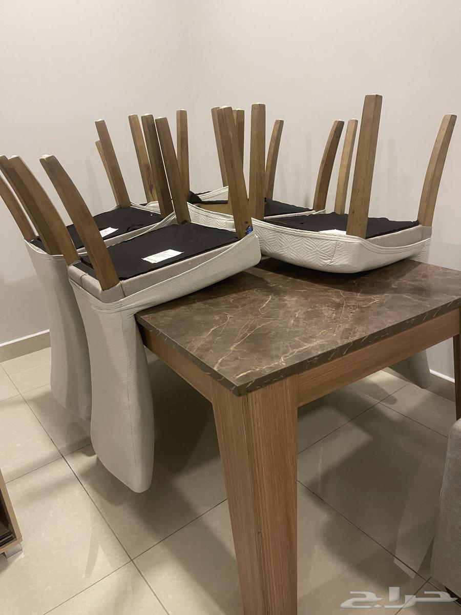 Dining table 6 chairs 2 three-seater sofas for a thousand riyals64550960074754113