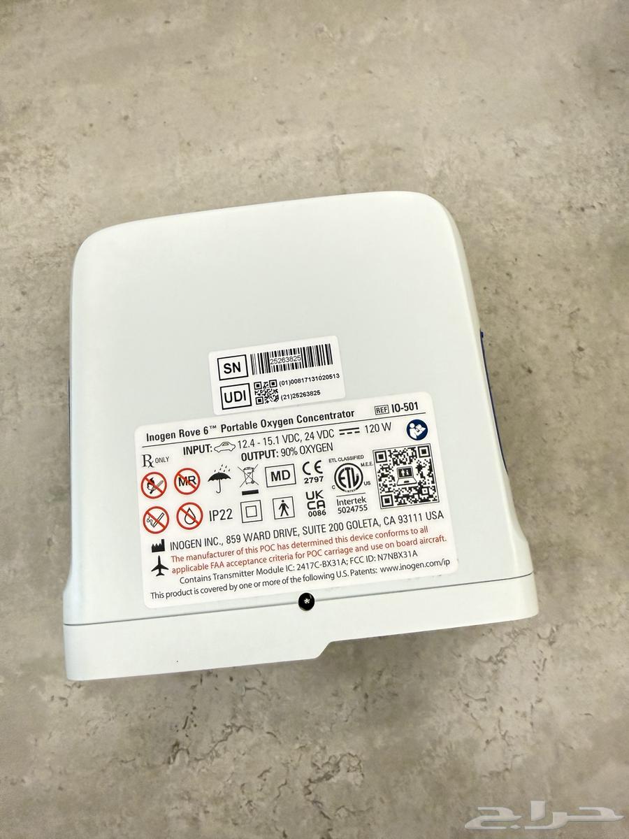 للبيع   جهاز أوكسجين محمول Inogen Rove 6 (6 لتر) جديد64549303640321110