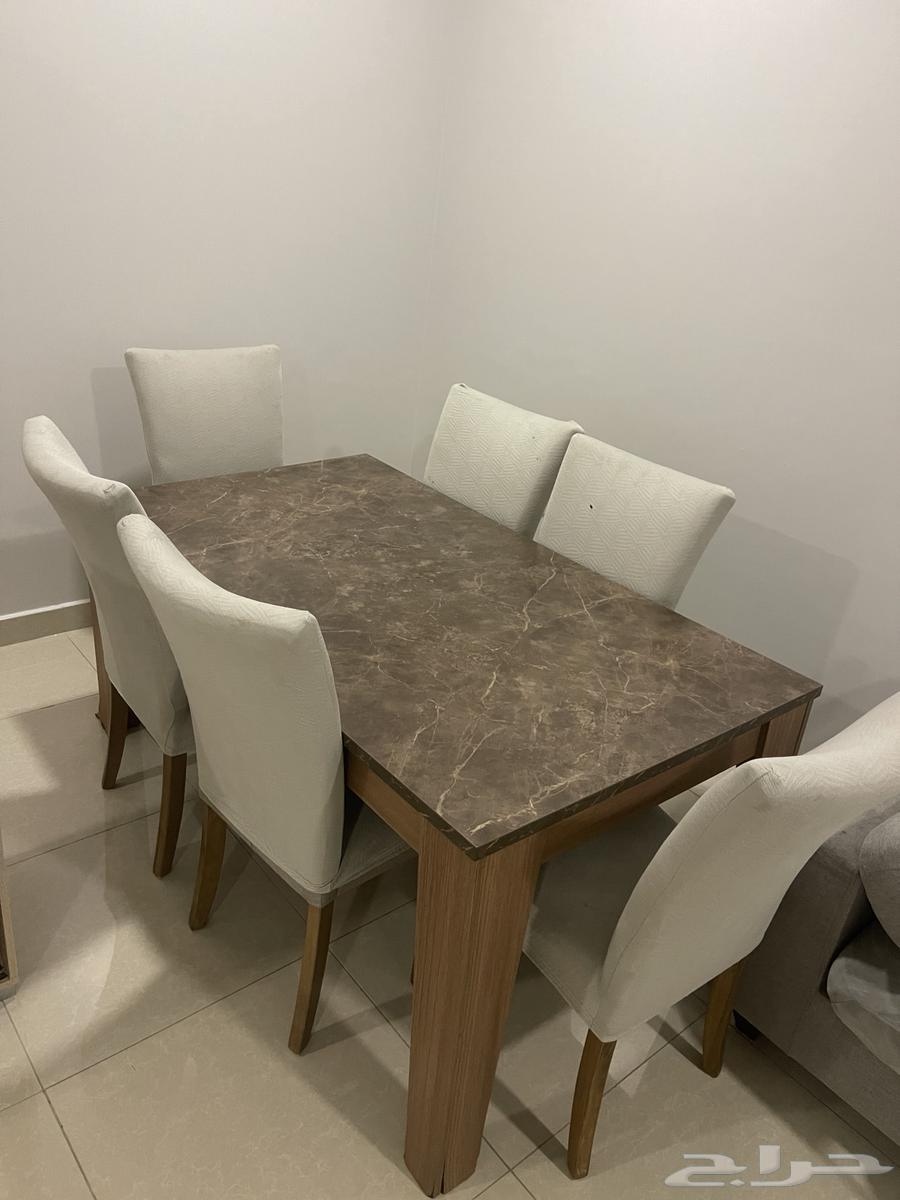 Dining table 6 chairs 2 three-seater sofas for a thousand riyals64550960074754111