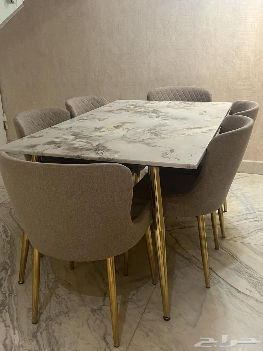 طاولة طعام 6 كراسي استعمال نضيف بحالة ممتازه طاوله رخام64544580153473111