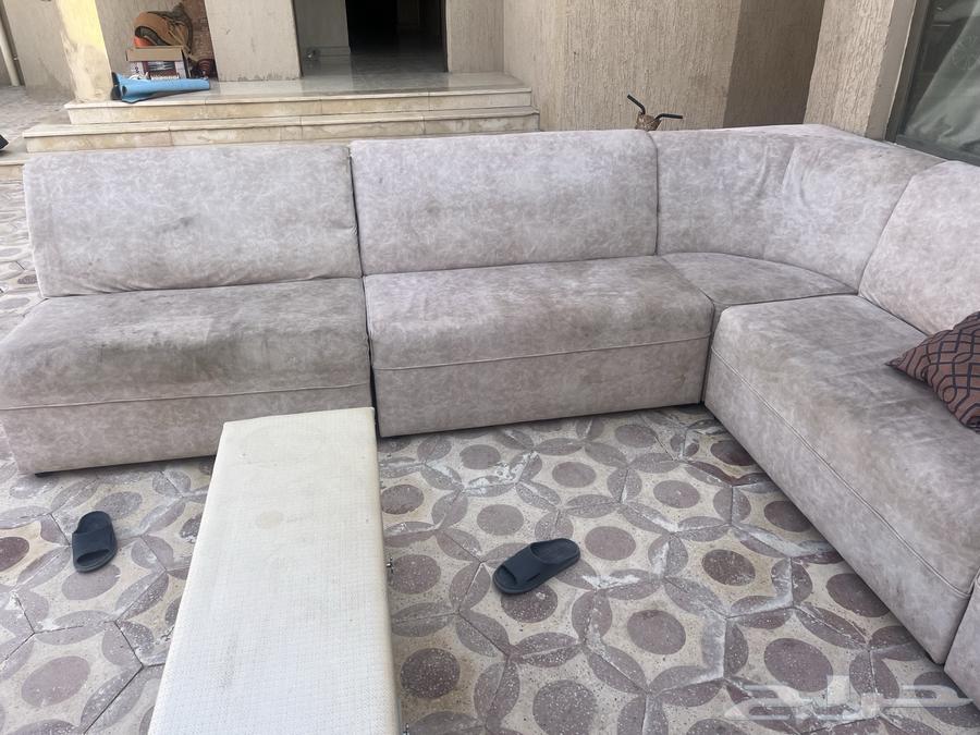 Approximately 6-meter L-shaped five-piece sofa with no damage64548617308546111