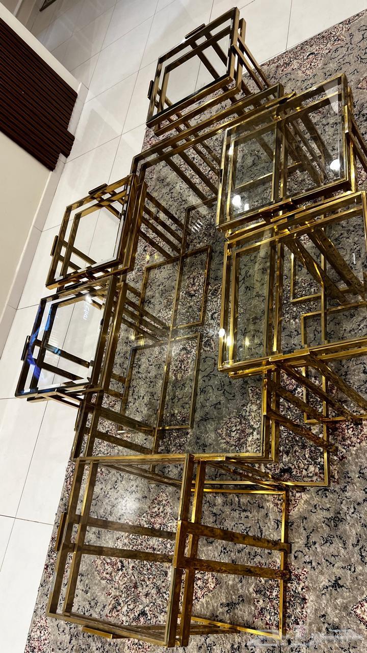 طاوله ستيل كبيره مع 6 خدمه64546985212033110