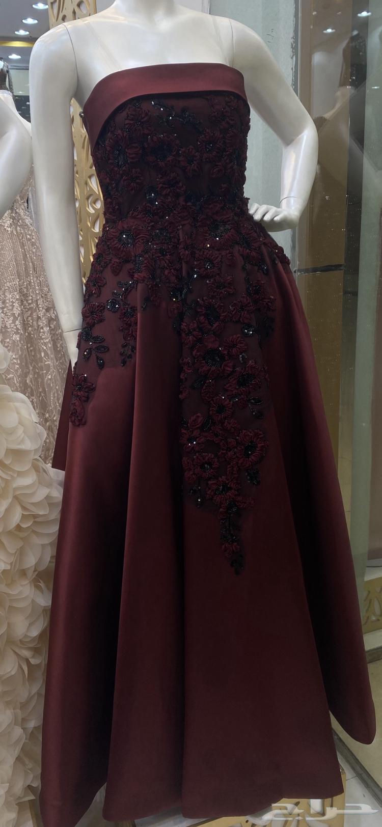 فستان غير ملبوس لون عنابي جديد64551762698626110