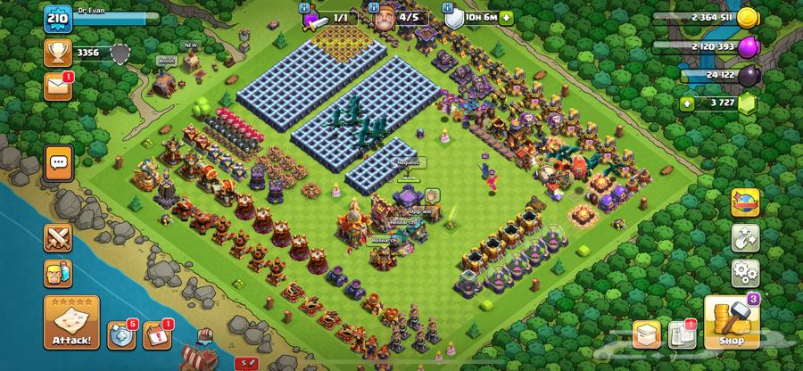 قرية كلاش اوف كلانز تاون لفل 16 ماكس64550945831299110