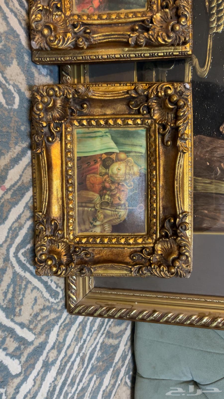 إعلان بيع لوحات فنية قديمة بإطارات فخمة64553454150145110