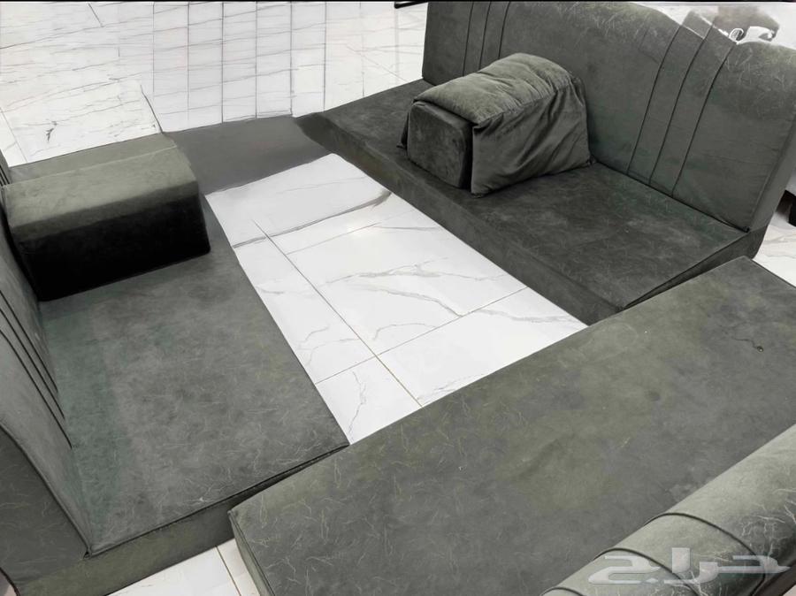 Green Floor Cushion Set, 3 Pieces with Corner64560642367490110