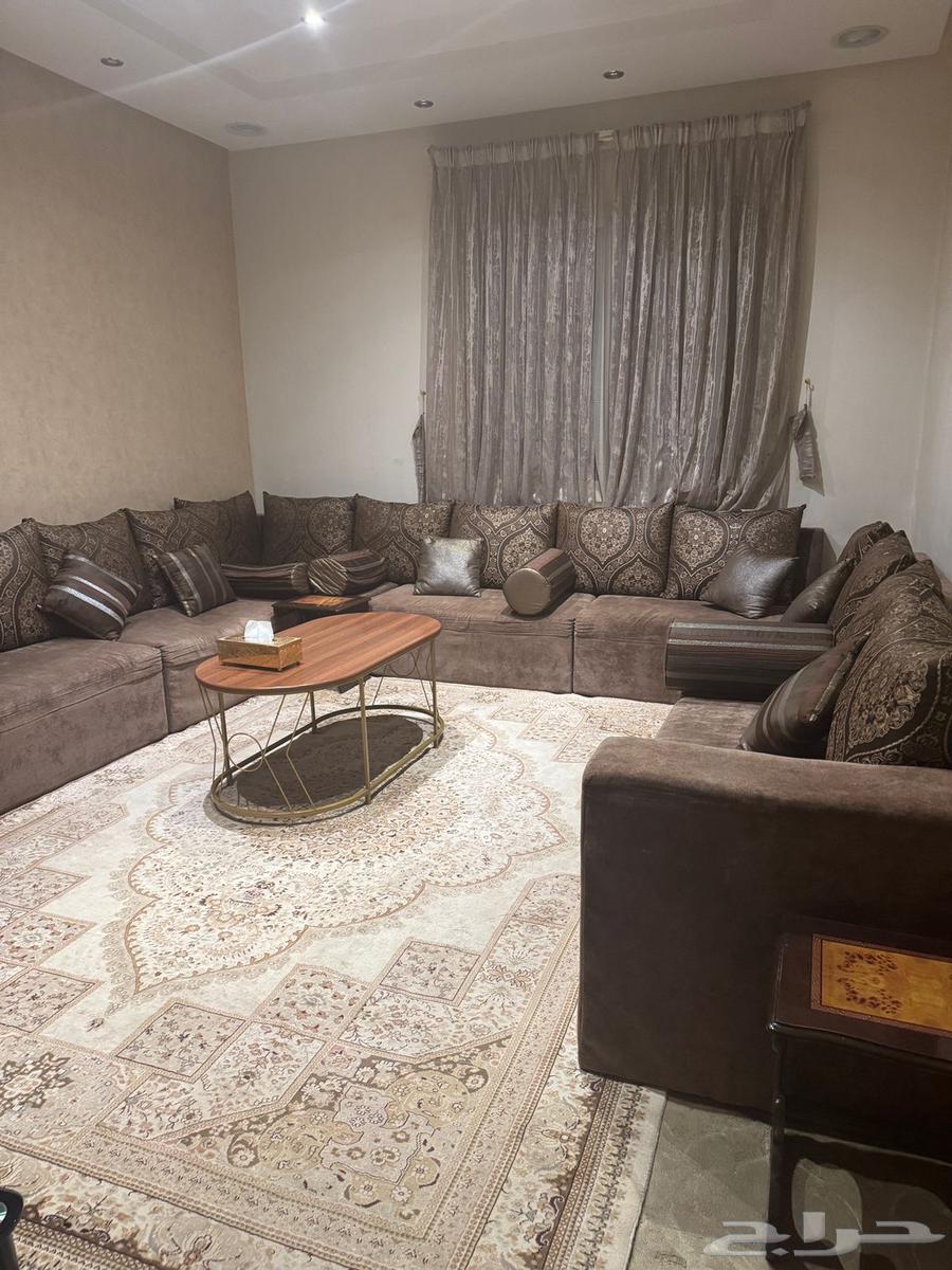 Sofa set with table, curtains, and chandelier for sale64557782348675112