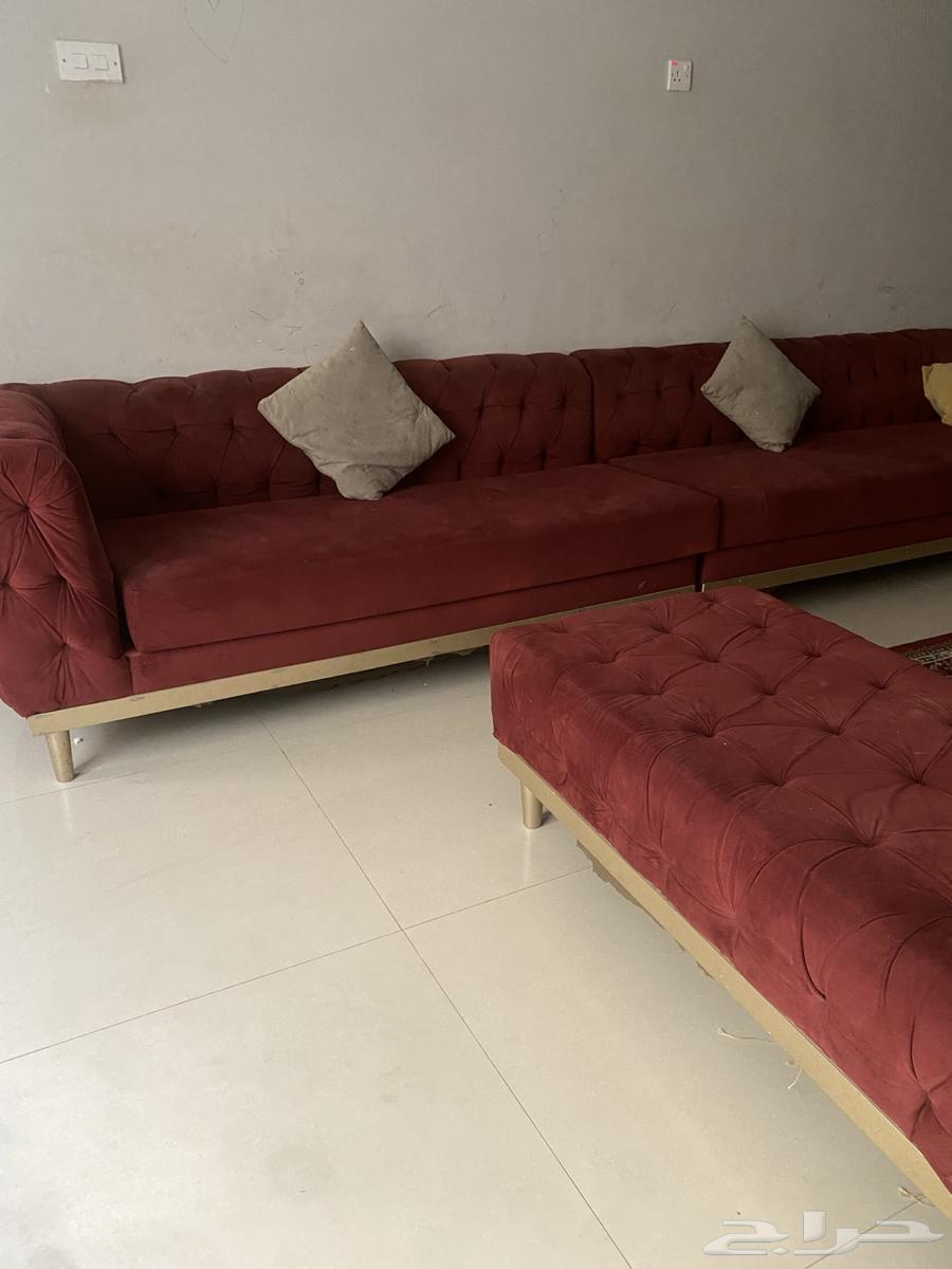 10-meter connected sofa with two cushions and carpet, like new, in excellent condition, Al-Hofuf Al-Khalidiyah64555786581761111