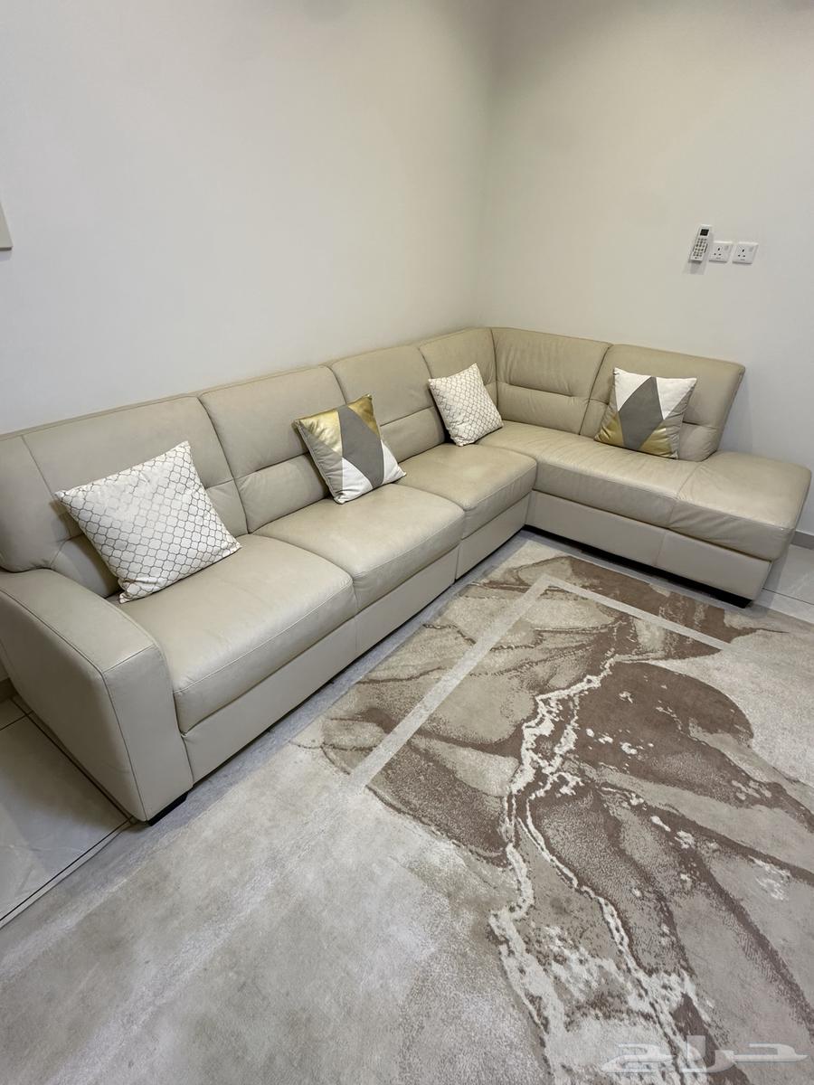 كنب زاوية L لون بيج64561347999489112